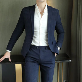 2023 Men's High-End Boutique Suit And Trousers Set British Wedding